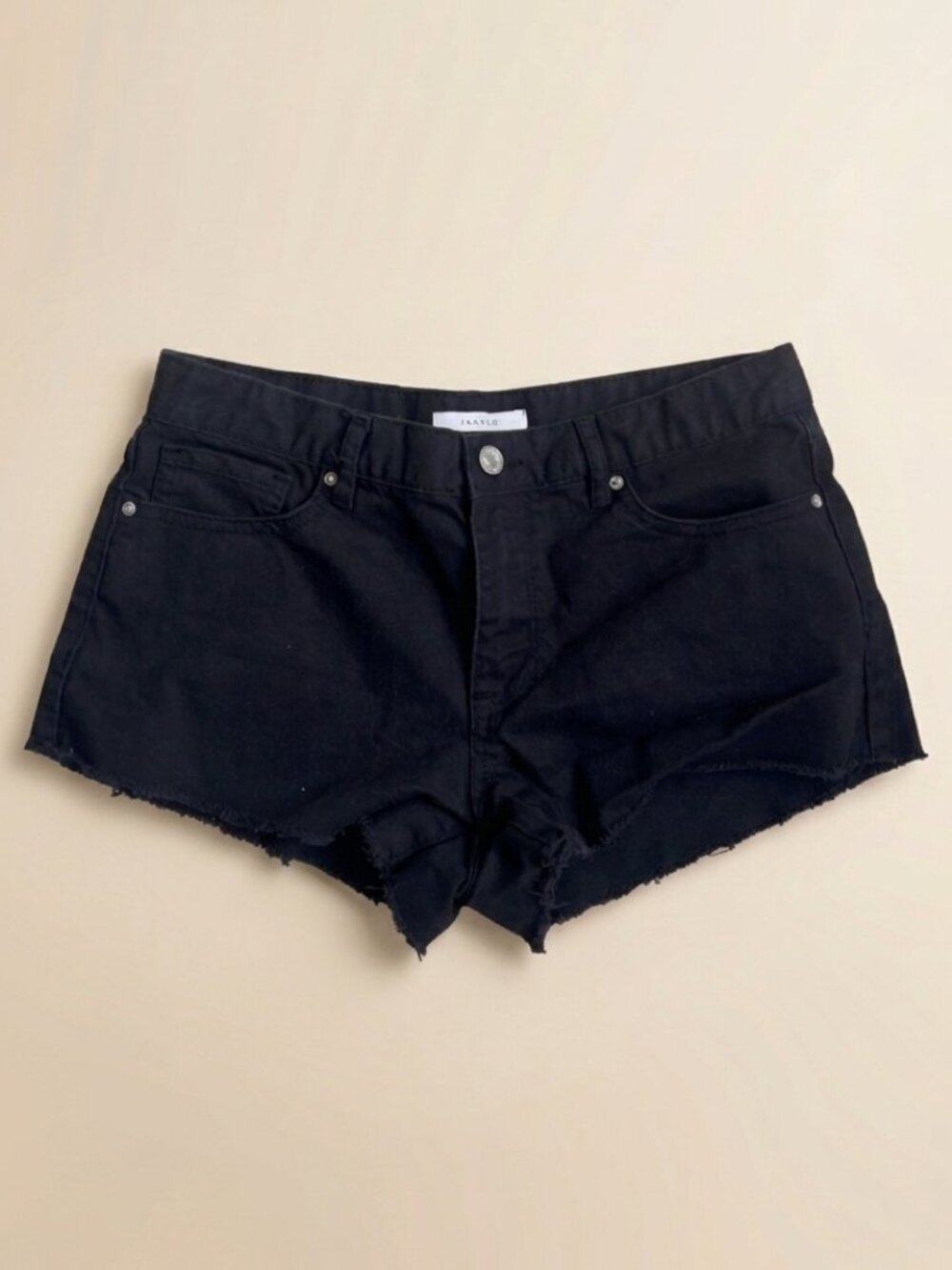 Ultra Low rise Black Denim Cut Off Shorts - Small